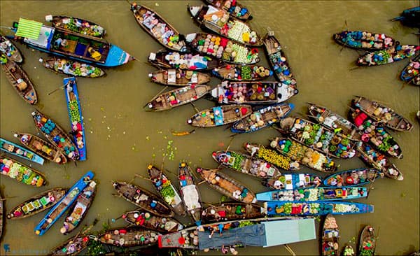 Can Tho - Sud du Vietnam - Marché flottant