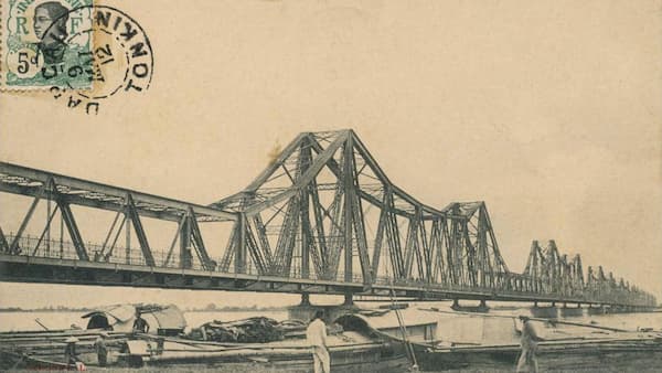 Pont Long Bien - Voyage Vietnam - Ancienne carte postale