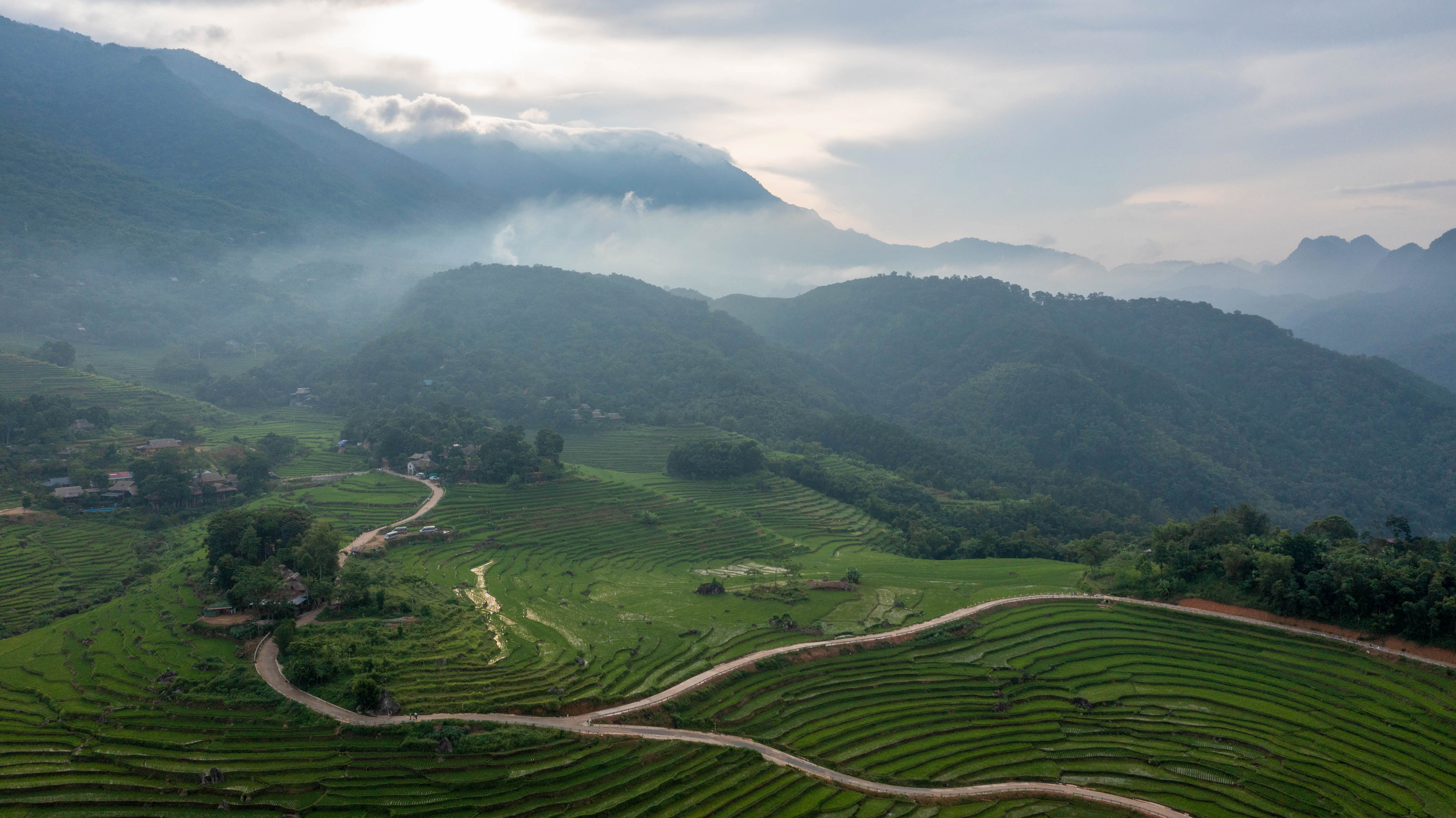 Rizières en terrasses de Pu Luong dans le Nord du Vietnam